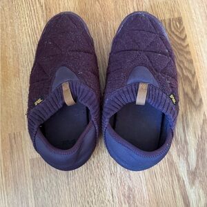 Teva Maroon Quilted Slip-Ons